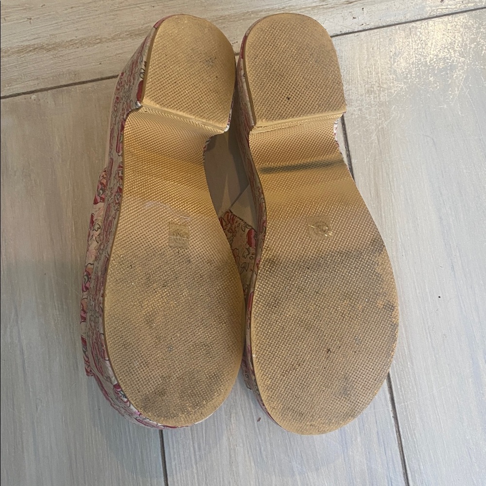 Anthropologie Pink Floral Platform Slide Mules - Picture 8 of 8